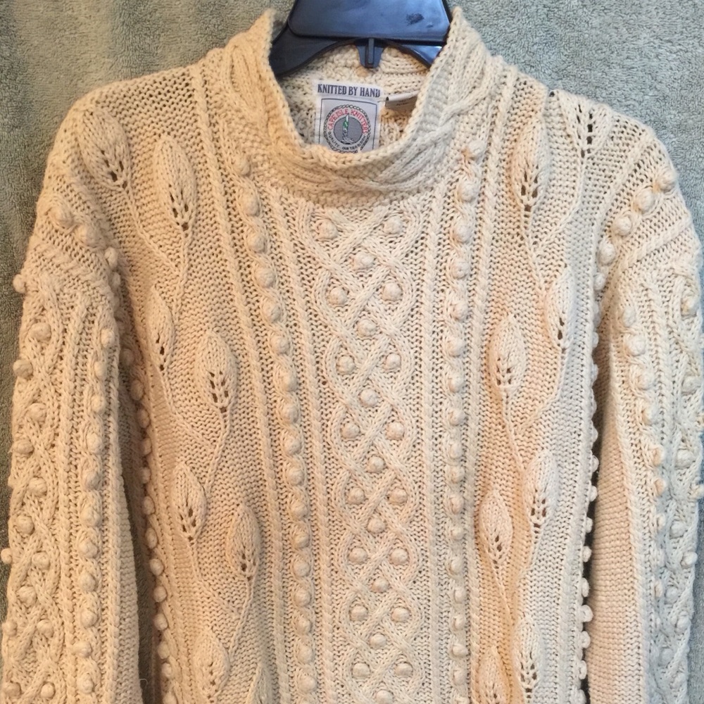 Irish style sweater, off white, size L